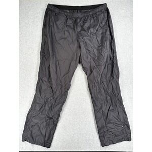 Patagonia Nylon Windbreaker Pants Snap Ankle Lightweight Black Mens Large Y2K